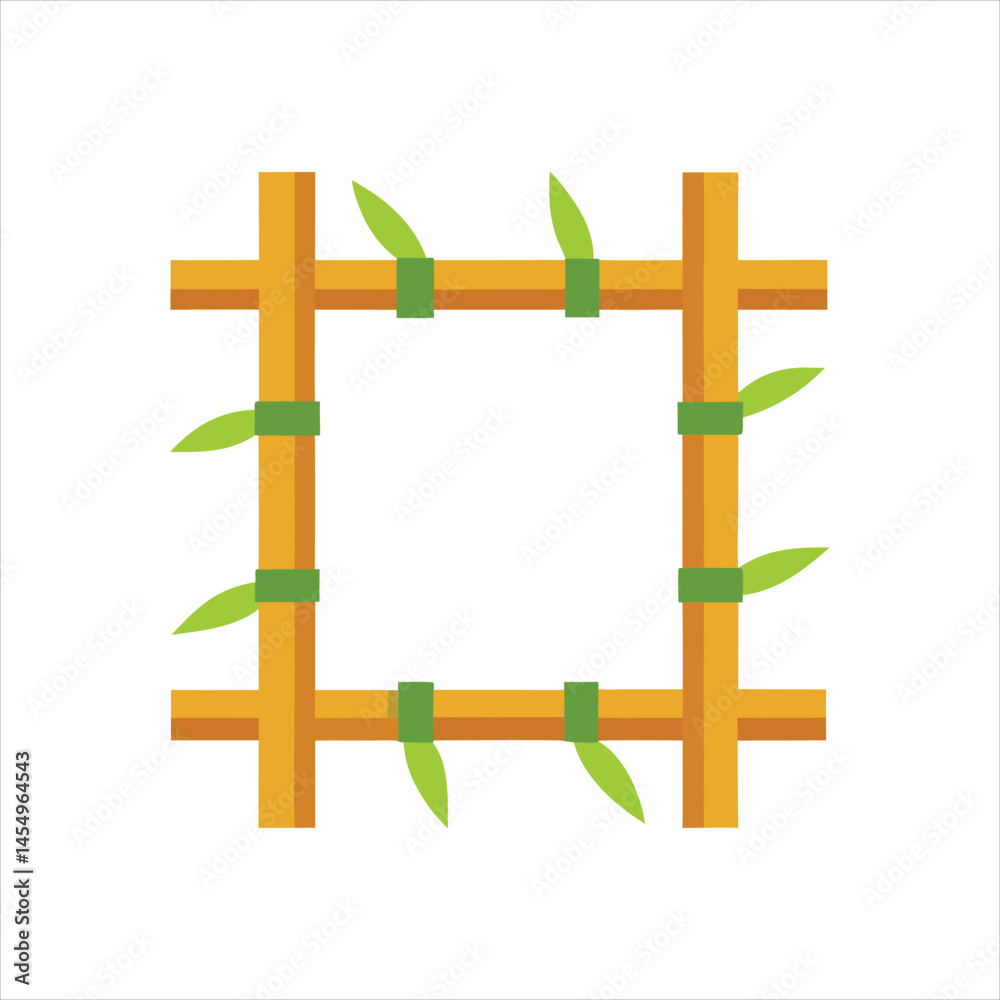 Obraz premium Traditional Bamboo Frame Craft Vector Design