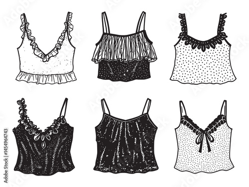 Sequin Top line art icon minimal chic design