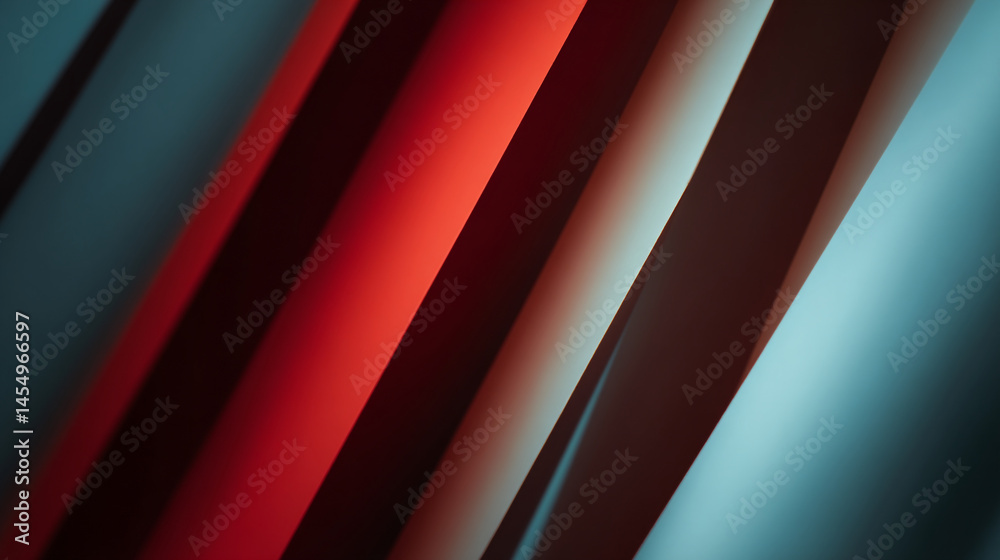 Fototapeta premium Abstract diagonal lines with red brown and blue colors create a modern design element for backgrounds