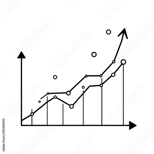 Real-time analytics chart displaying growth and trends, data visualization