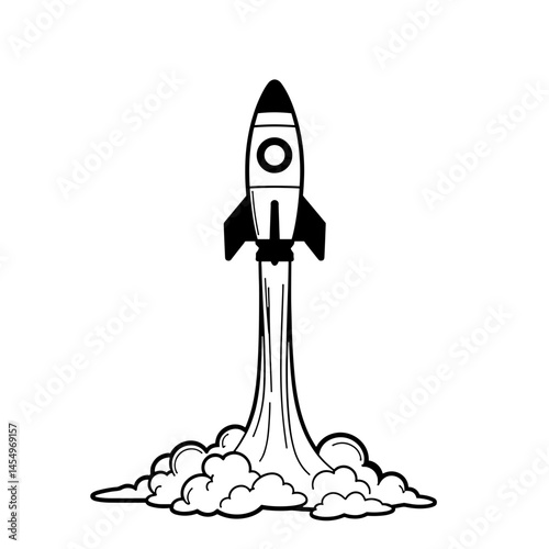 Rocket launching from graduation certificate, achievement and aspiration