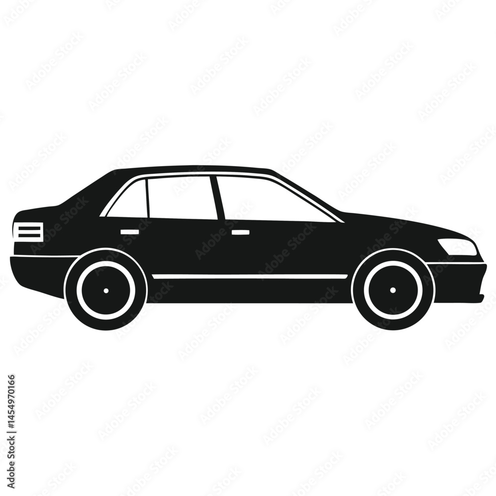 Fototapeta premium car silhouette illustration on white background