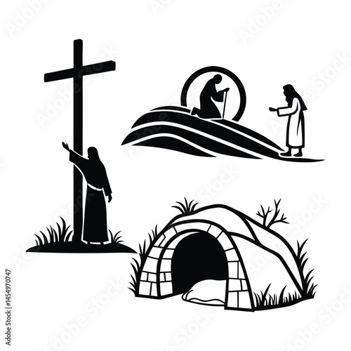 christian crucifix hill silhouette
