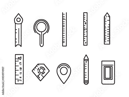 Simple and Clean Ruler Icon for Geometric Designs