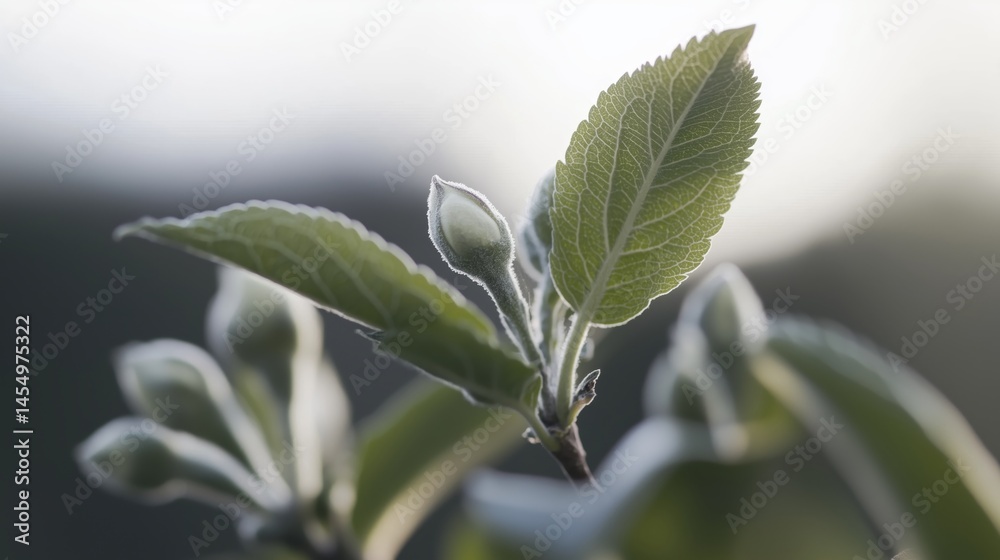 Close up of apple blossom buds on branch