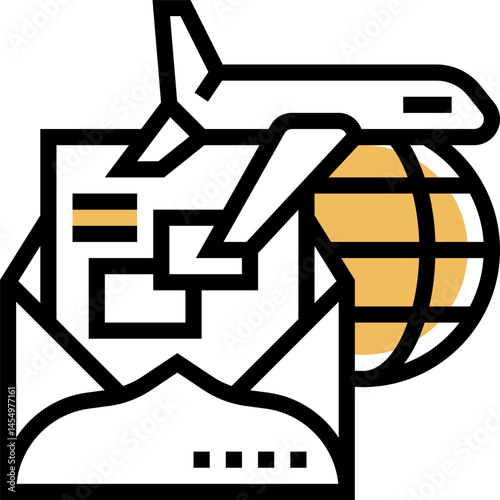 air mail illustration on a white background   