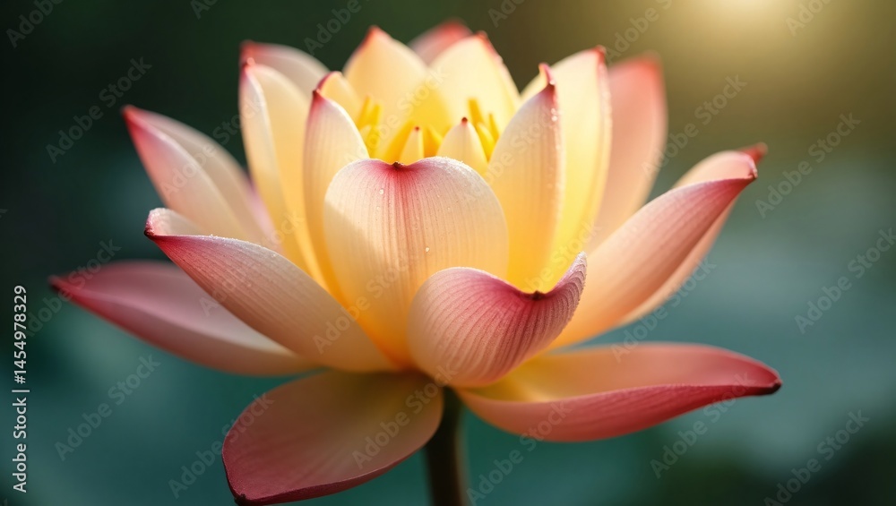 Fototapeta premium Serene Beauty A Close-Up of a Peach and Pink Lotus Flower
