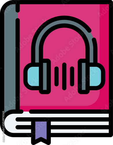 audio book illustration on a white background     