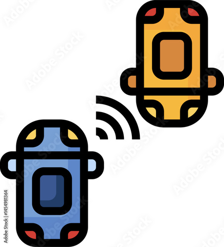 blind spot monitor illustration on a white background    