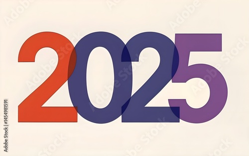 Bold 2025 in split color block design