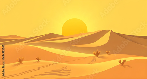 desert landscape cartoon art
