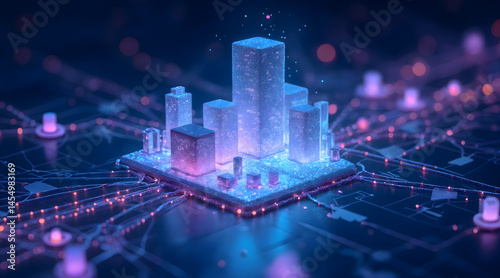 Tokenized Real Estate: Futuristic Cityscape on Blockchain Network