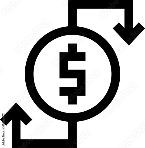 money flow illustration on a white background     