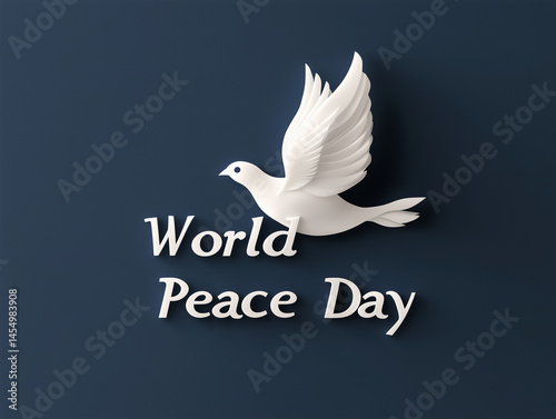 Obraz na płótnie White dove flying for world peace day celebration w salonie