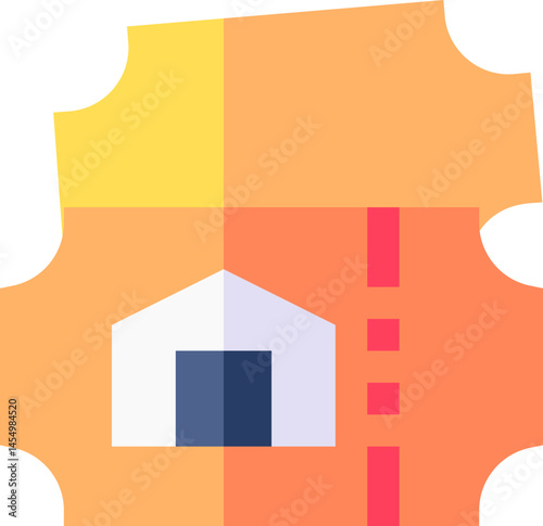 museum ticket illustration on a white background    