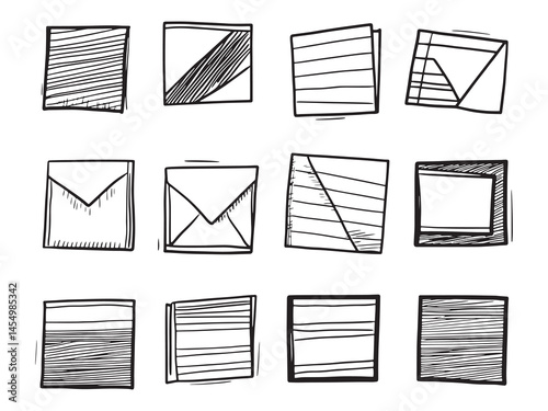 Simple Index Cards Outline Illustration