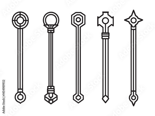 Simple Line Art Illustration of a Pry Bar Tool