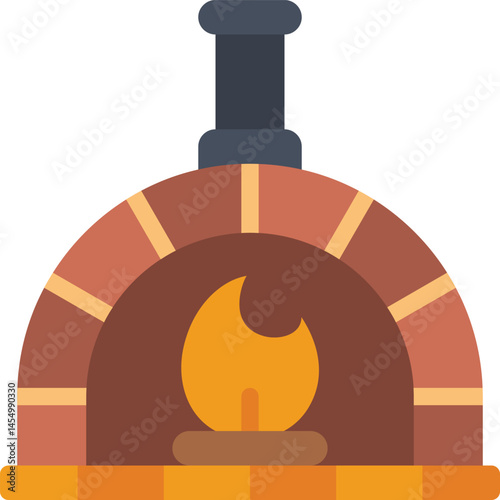 pizza oven illustration on a white background     