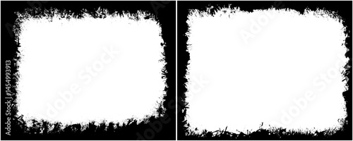 Grunge Texture Frame With Heavy Border and Noise Overlay Isolated on a Transparent or White Background