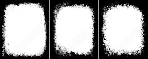 Grunge Frame Collection in Black for Retro and Film Designs Isolated on a Transparent or White Background