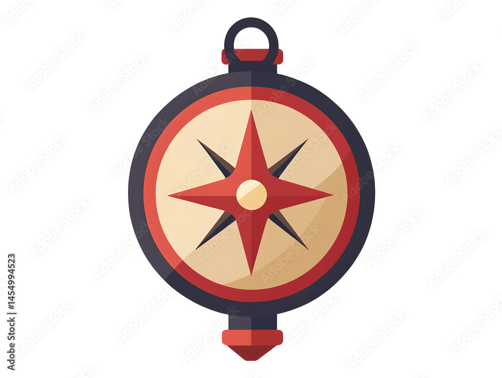 Fototapeta premium A compass with a red and white design