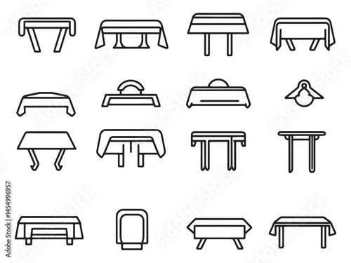 Simple Line Art of Tablecloth Clips for Home Use