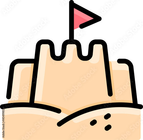 sand castle (2) illustration on a white background     