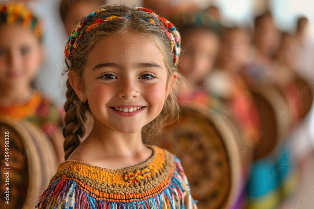 Fototapeta premium vibrant celebration of national holidays in usa and canada showcasing children actively participating in festive.