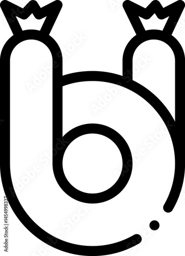 sausage illustration on a white background     