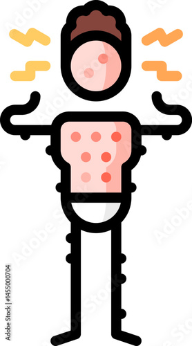 smallpox illustration on a white background     