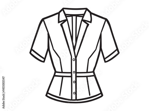 simple pencil blouse fashion design vector sketch