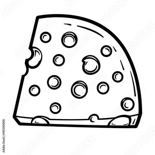 Minimalist cheese wedge icon designed in a simple single line style