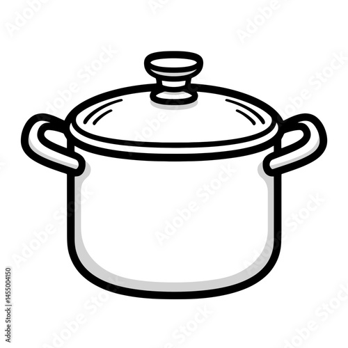 Minimalist cooking pot icon in a simple 2D design suitable for culinary themes and cooking applications