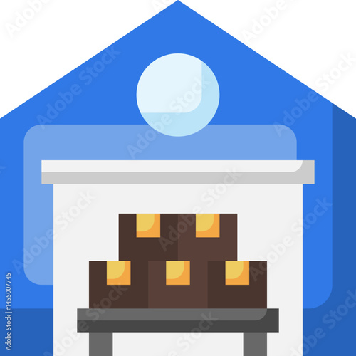 warehouse illustration on a white background     