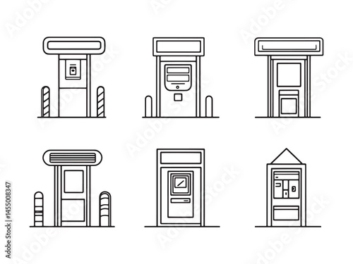 Simple toll gate vector sketch for traffic concept