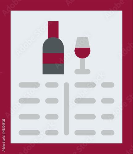 wine menu illustration on a white background     