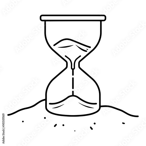 Hourglass symbolizing time passing in minimalistic style  