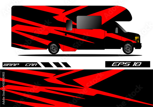 Boldly Designed RV with Striking Red Graphics