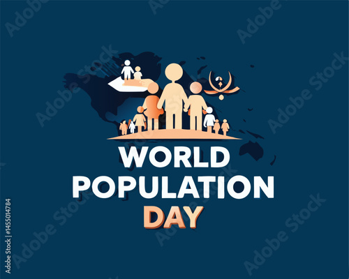vector illustration on a world population day 