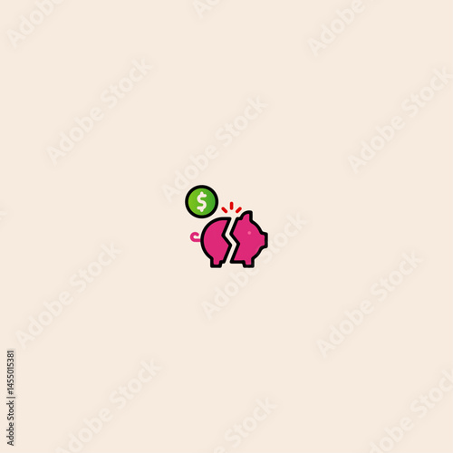Bankruptcy icon flat vector design.