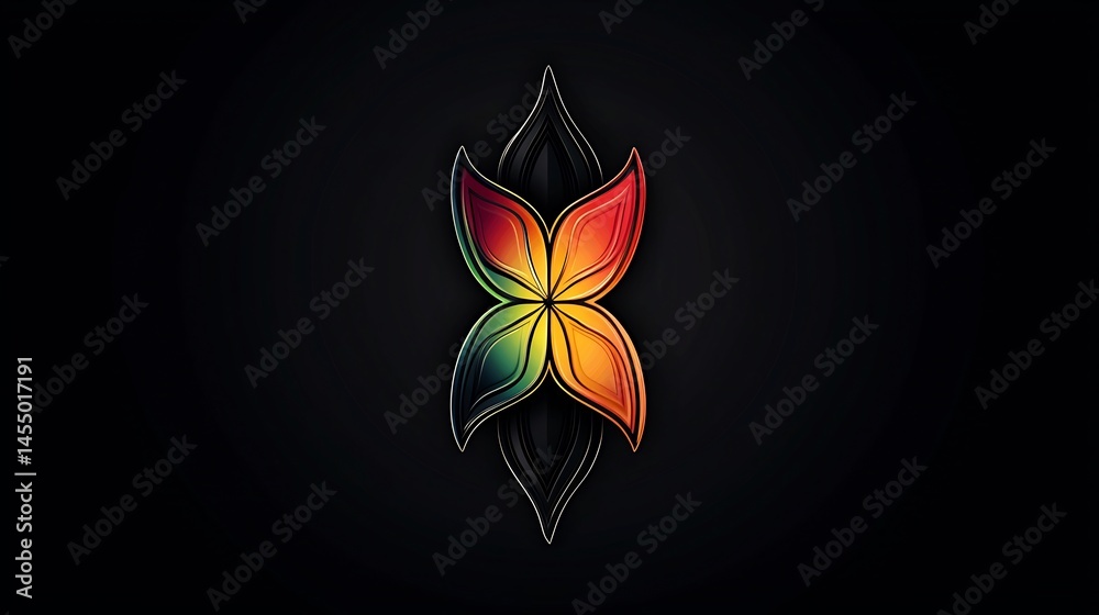 Fototapeta premium Abstract multicolored flower design