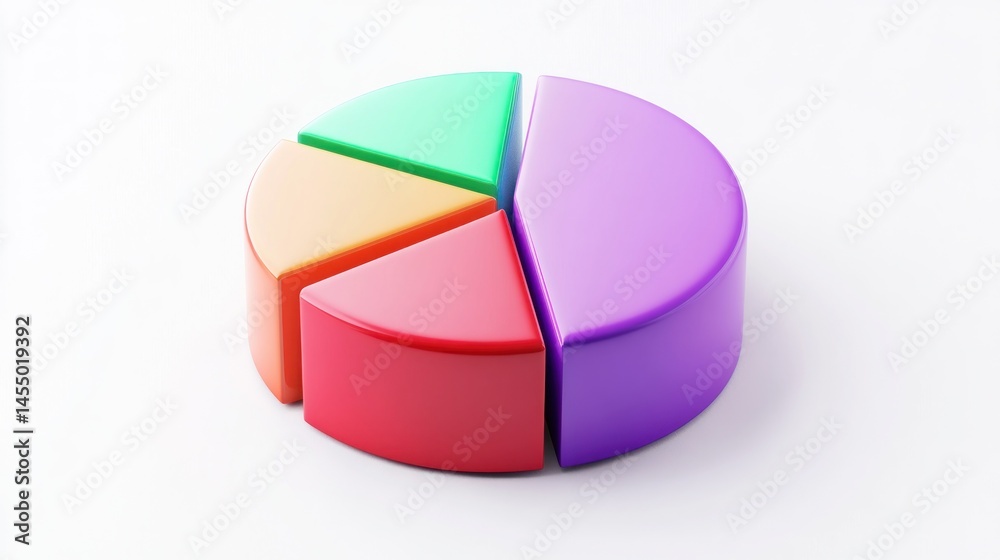 Obraz premium Colorful pie chart data analysis business graph
