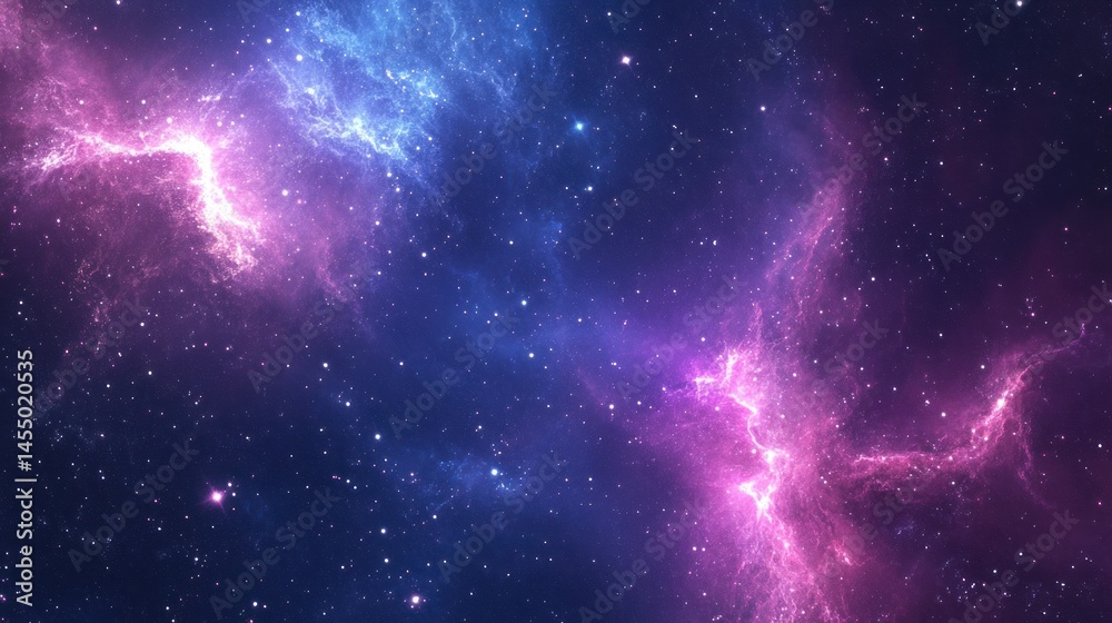 Naklejka premium Cosmic Nebula, vibrant colors, interstellar dust, space background, for science fiction