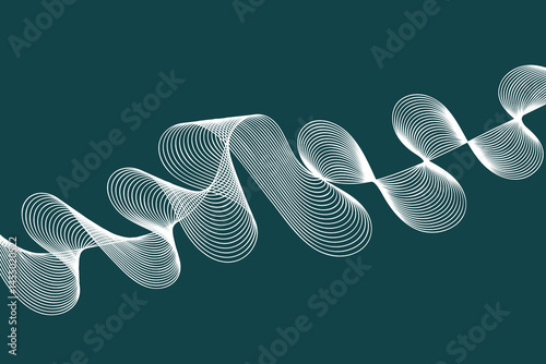 Colorful shiny wave with lines created using blend tool