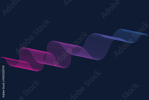  Curved wavy line,smooth stripe.Design element
