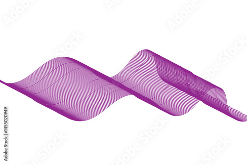 Abstract purple light lines on white background