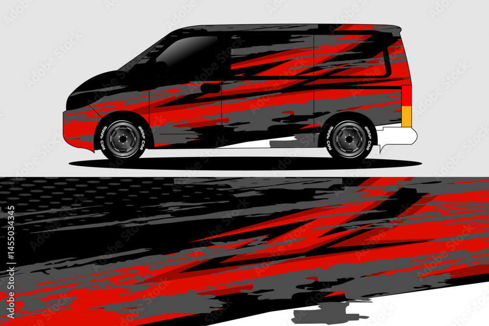 Stylish red and black van wrap design showcasing motion (1) Stylish red and black van wrap design showcasing motion (1)