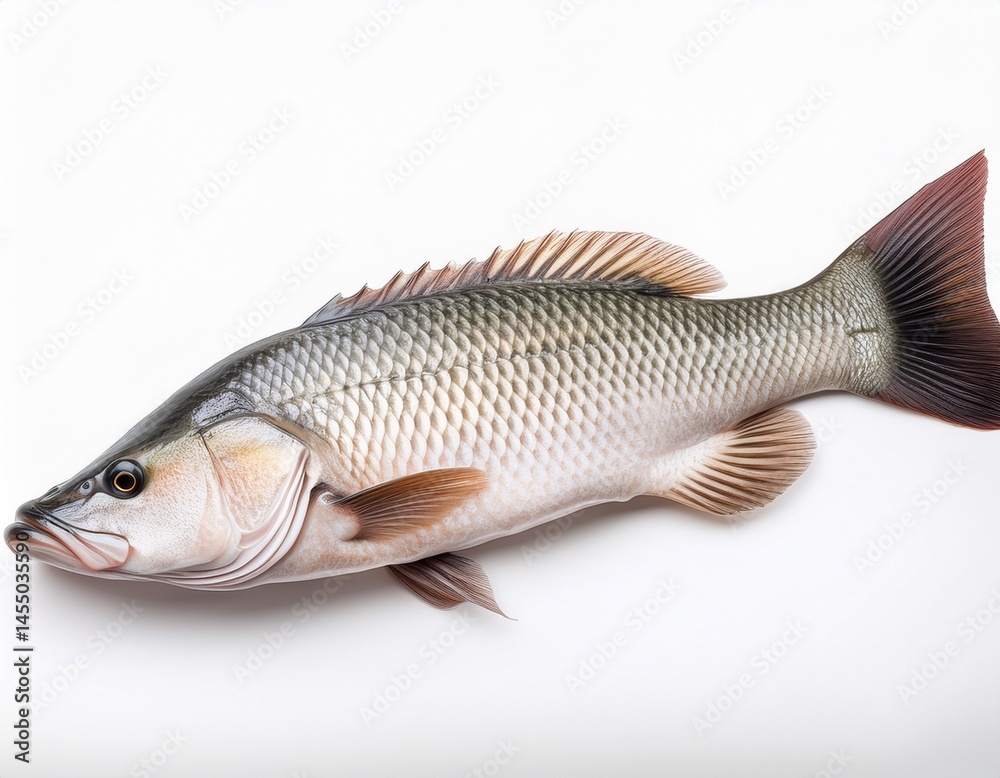 Fototapeta premium barramundi fish isolated on white background