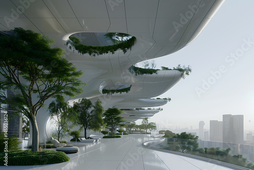 sustainable urban planning, city of the future sleek design, nature-friendly, and accessible infrastructure