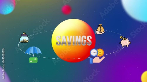 Savings Icons With 3d Orbit Style Animation